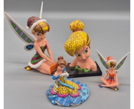 Collection of Four Tinkerbell Disney Britto figurines. 