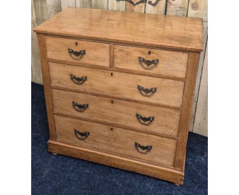 19th century golden oak two over three chest of drawers. 100x96x48cm. 