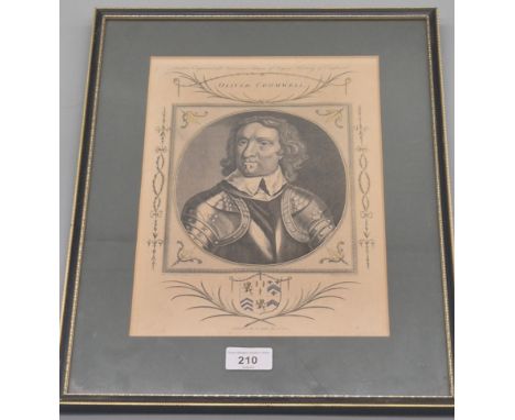 18th Century Print titled "Portrait of Oliver Cromwell" From an original oil painting of S.Coopers, Engraved by T.Woodman &am