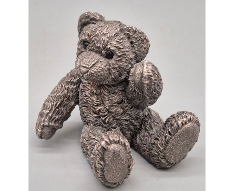 Country Artist 925 Silver filled, seated teddy bear.