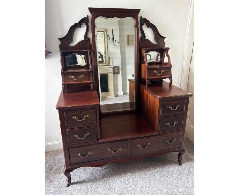 19th Century Dressing table. Needs screws to secure mirror. 164x130x61cm 