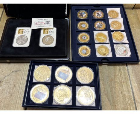 Collection of Coins; Then Royal Wedding Coin, The £5 Note coin, The £50 Pound note coin, The White £5 note coin, Diamond Jubi