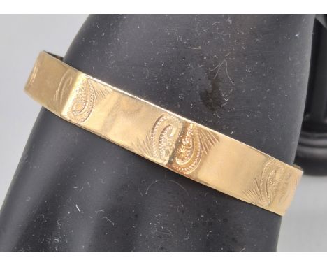 9ct yellow gold bangle. 14.57grams. 