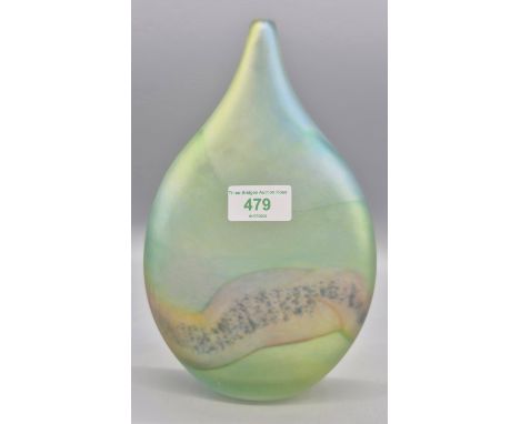 Tom Petit Art glass vase- signed. 25cm high.