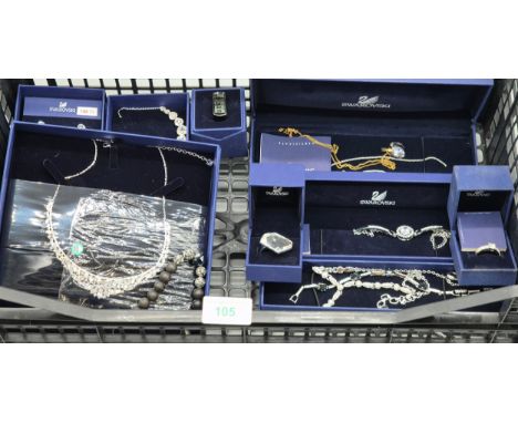 Selection of mixed Swarovski Crystal Jewellery; Earrings, Necklace and bracelets.