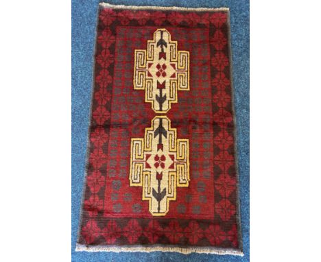 Hand Knotted Baluchi Rug. 138x83cm. 