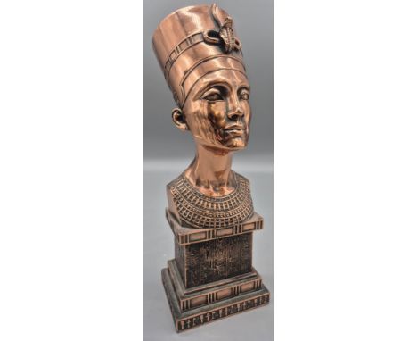 Heavy Vintage bronze coloured heavy Nefertiti head. 