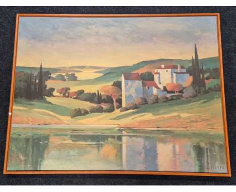 Hay SletteLarge landscape print;Countryside Loch Scene.93.5x122cm Frame