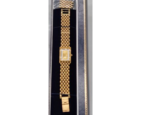 Brooks &amp; Bentley ladies Gold plated watch fitted with 999.9 fine gold 1gram gold ingot.