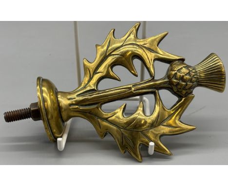Brass Scottish Thistle shaped car badge. 