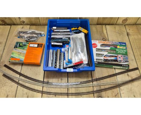 Collection of N Gauge train collectables and track. MP36PH Chicago METRO Gallery Bi- Level Commuter Train set. Includes Lima 