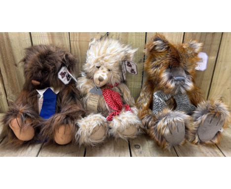 Collection of Limited Edition Silver Tag Bears By Suki named; Tyler Bear 284 of 1500, Noah Bear 203 of 1500 &amp; Mason Bear 