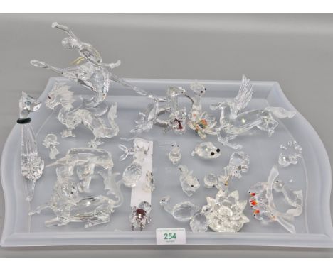 Large Tray of Swarovski Crystal figures; with defects. 