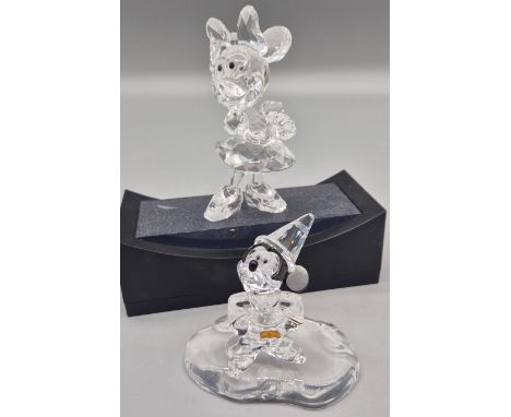 Collection of Two Swarovski Disney characters Mickey Mouse and Minnie Mouse. 