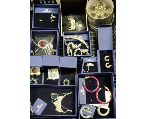 Box of Swarovski Crystal Jewellery; Earrings, Necklaces and Rings.