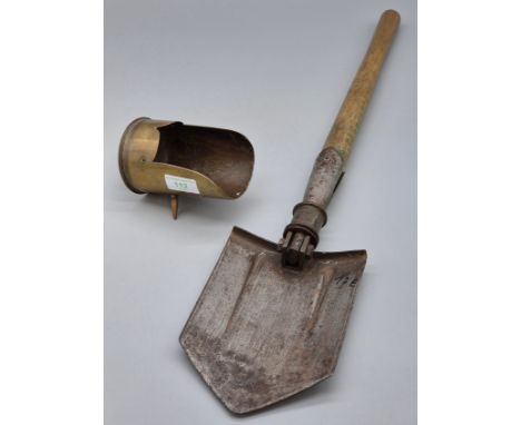 WW2 U.S. Army Abbyville trench space. Together with WW1 French shell case in the form of a miniature coal scuttle (made from 
