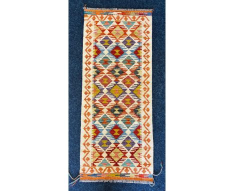 Hand Knotted Chobi Kilim Runner Rug. 151x61cm. 