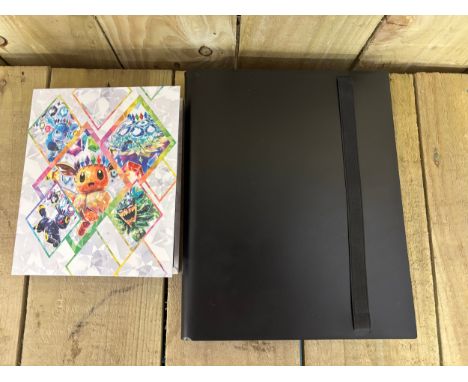 Two Folders with mixed old and new Pokemon cards to include holographic and reverse holographic cards. 