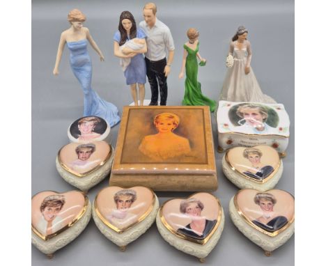 Collection of Royalty Collectables; Royal Doulton Prince George, Royal Doulton Diana princess of Wales and various Diana Trin