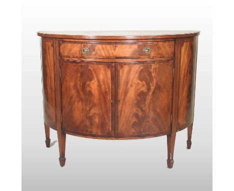 A Georgian style mahogany half round commode, on square tapered legs107w x 54d x 82h cm