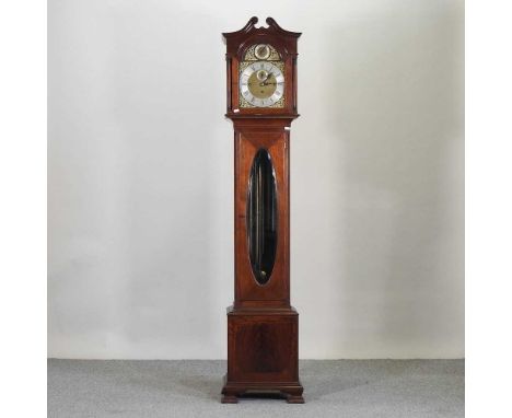 An early 20th century mahogany cased longcase clock, having a thirty day movement and Westminster chimes190cm highCondition r