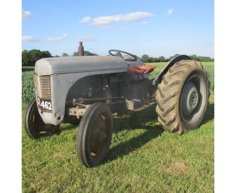 A grey Ferguson TEA-20 tractor, with petrol and later TVO conversion, registration JYC 462, in running condition, with V5 fir