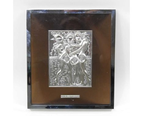 Salvador Dali, 1904-1989, Las Tres Gracias (The Three Graces), bas-relief sculpture, circa 1977, sterling silver 925/1000, si