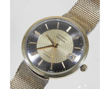 A 1960's Longines Admiral gold plated automatic gentleman's wristwatch, the signed textured dial with five stars and baton ho
