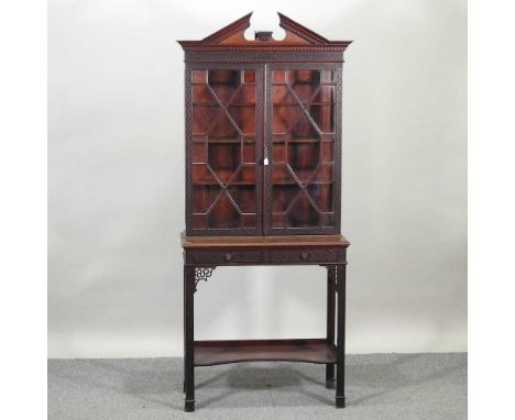 An Edwards and Roberts Chippendale style display cabinet78w x 36d x 176h cm