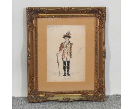 Lucien Besche, 1851-1901, portrait of a military officer, signed and inscribed, watercolour, 26 x 18cm