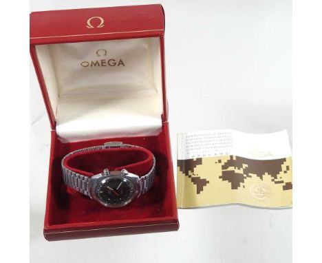 A 1980's Omega steel cased gentleman's wristwatch, boxed with papersCondition report: Overall ticks, winds and adjusts ok, bu