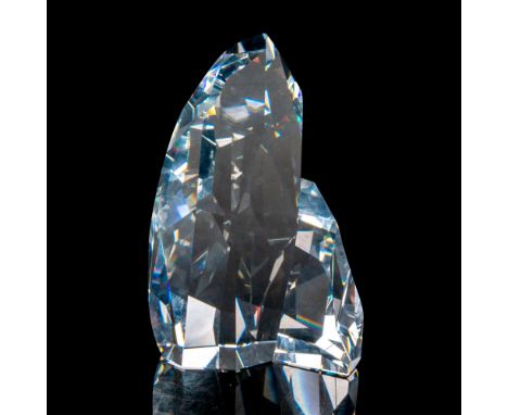 A beautiful clear crystal depiction of an iceberg with multiple flat cuts throughout the figure. Swarovski backstamp. This it