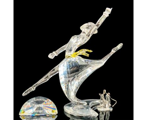 Swarovski Crystal Figurines, Anna 627396, Title Plaque 656142, and Anna's Ballet Shoes 663596. Anna is a crystal ballet dance