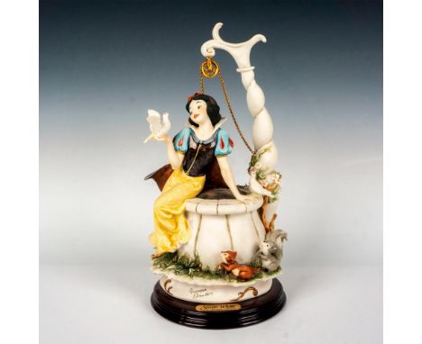 An exemplary limited edition piece depicting an exquisitely detailed scene from the 1937 film Snow White. Presented on a roun