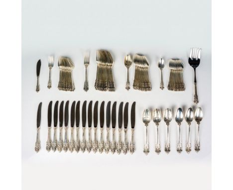 Includes 16 hollow knives, 16 forks, 16 individual salad forks, 1 large cold meat serving fork, 1 hollow handle master butter