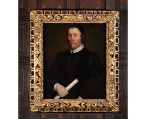 English School (17th century)   Portrait of a Gentleman aged 68#   Oil on canvas, in a carved frame    inscribed and dated 'A