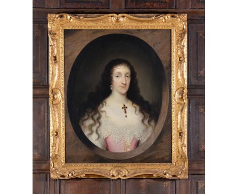 Cornelius Johnson (British 1593-1661)   Portrait of Lady Ann Clifford, half-length, in a pink bodice dress with lace Oil on p