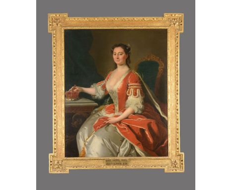 Allan Ramsay (British 1713-1784) Portrait of Lady Sophia Hope in Peeress' robes Oil on canvas, in a carved frame Signed and d