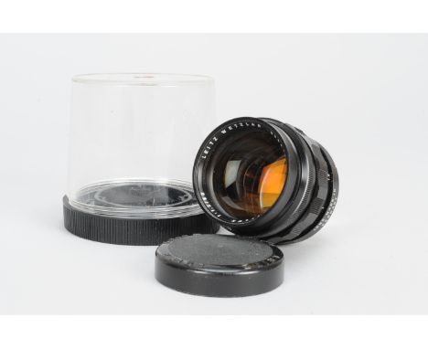 A Leitz Noctilux 50mm f/1.2 Lens, serial no. 2254477, 1968, Leica M bayonet, barrel G, elements G, front and rear dust, with 