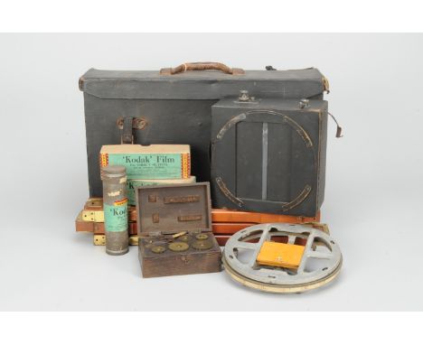A Folmer &amp; Schwing Division Eastman Kodak Co Cirkut Camera Attachment, with boxed five gear set, key, panoramic head, tri