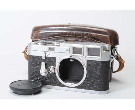 A Leica M3 Double Stroke Body, chrome, serial no. 778503, 1955, self-timer and shutter working, body F-G, signs of age, viewf