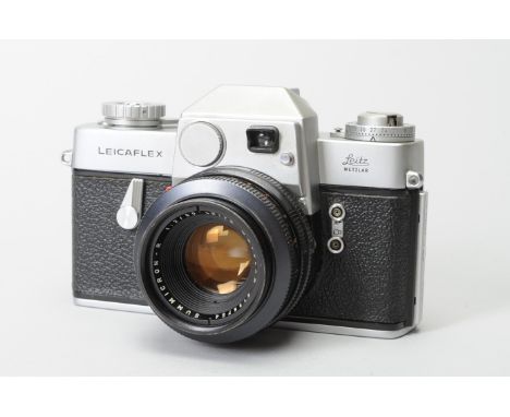 A Leicaflex SLR Camera, chrome, serial no. 1154817, 1966, later type, shutter working, self-timer sticking part way, meter un