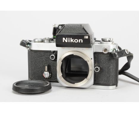 A Nikon F2 Photomic SLR Camera Body, chrome, serial no 7135696, shutter working, timer working, body G, light scratches to to