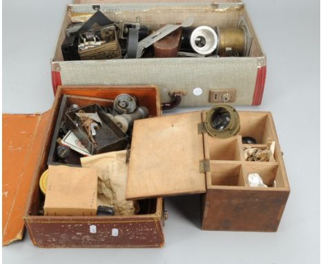 A Large Quantity of 35mm Cine Camera and Projector Components, including five electric motors, one with worm drive assembly, 