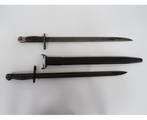 British P1913 Contract Made Bayonet and P17 Bayonet17 inch, single edged blade with fuller.  Forte with maker “Remington” dat