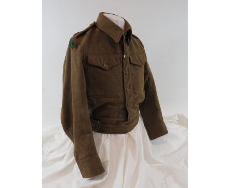 1944 Dated Intelligence Corps 1940 Pattern Battle Dress Jacketkhaki, single breasted, closed collar, short tunic. Patch chest