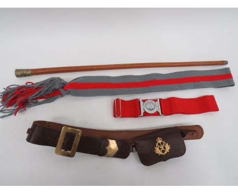 Small Selection of Oman Equipmentconsisting Officer’s brown leather shoulder strap and pouch with gilt Oman badge to pouch an