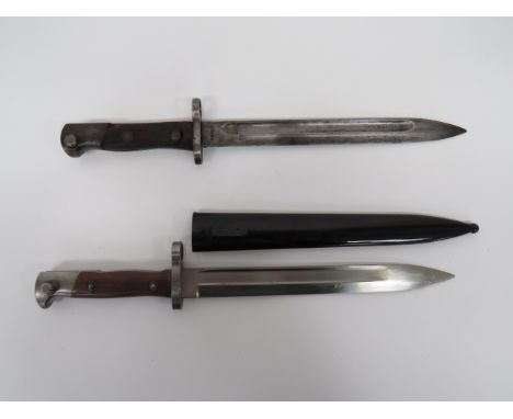 Austrian Export “Irish” Mannlicher Bayonet10 inch, single edged blade with large fuller.  Forte with maker stamp.  Steel muzz