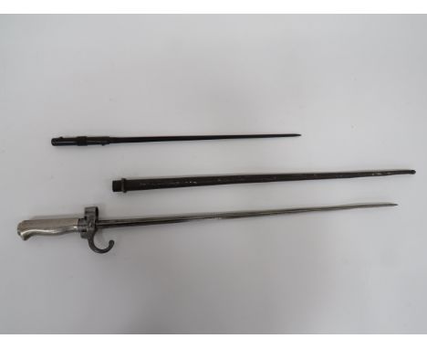 French 1st Pattern M1886 Lebel Bayonet20 1/2 inch, cruciform blade.  Steel muzzle ring and downturn quillon crossguard.  1st 