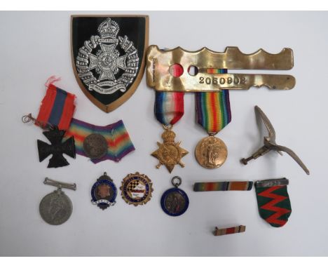 Small Selection of Various Medalsconsisting 1914/15 Star and Victory medals named to “Z-2233 Cpl J Norris Rif. Brig” ... WW2 